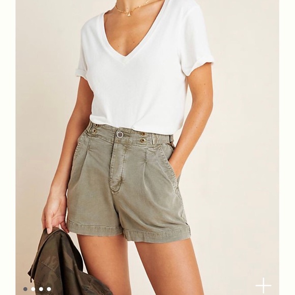 Anthropologie Pants - ANTHROPOLOGIE Khaki Utility Shorts Sz 27 NWT!